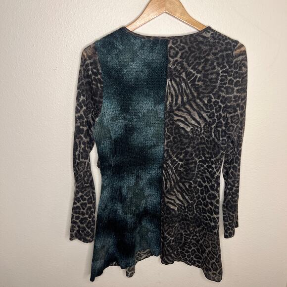 Adore Brown Gray Animal Print Tunic Medium - Picture 5 of 10